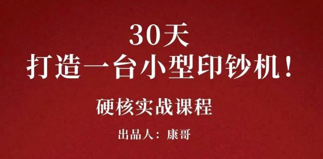 康哥30天打造一台小型印钞机：躺赚30万的项目完整复盘（视频教程）-学知网