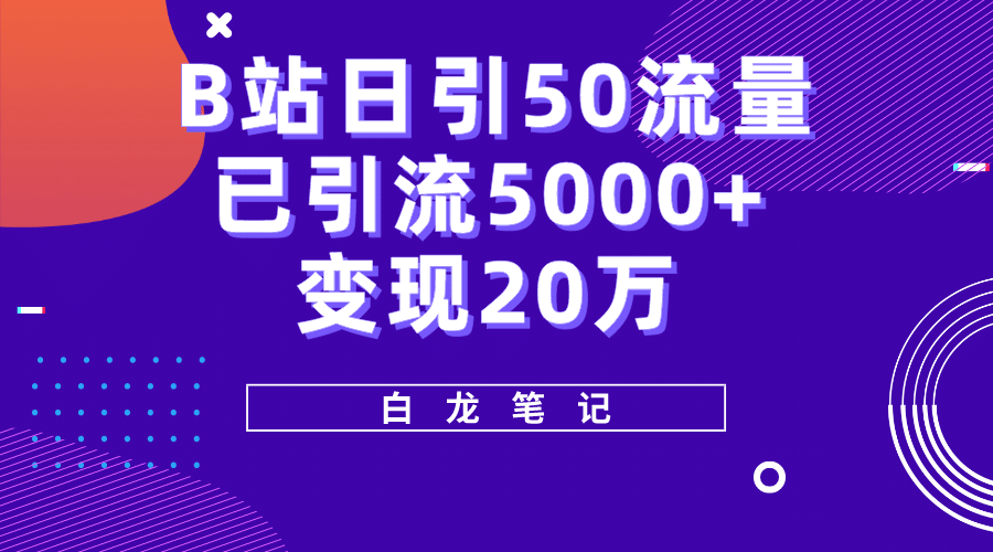 B站日引50+流量，实战已引流5000+变现20万，超级实操课程-学知网