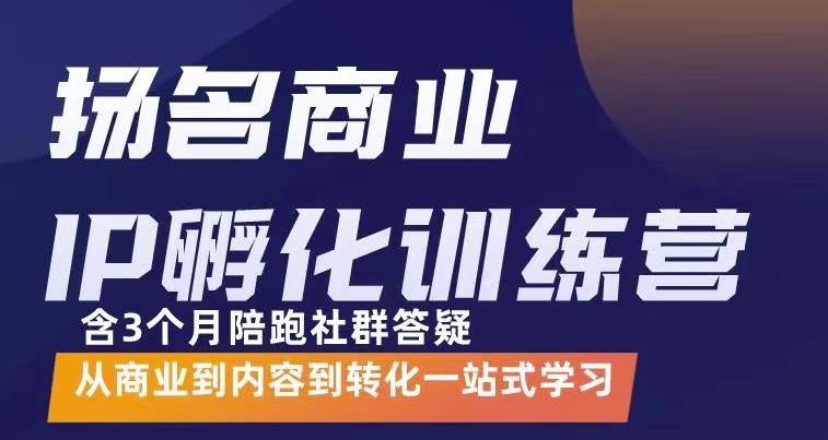 杨名商业IP孵化训练营，从商业到内容到转化一站式学 价值5980元-学知网