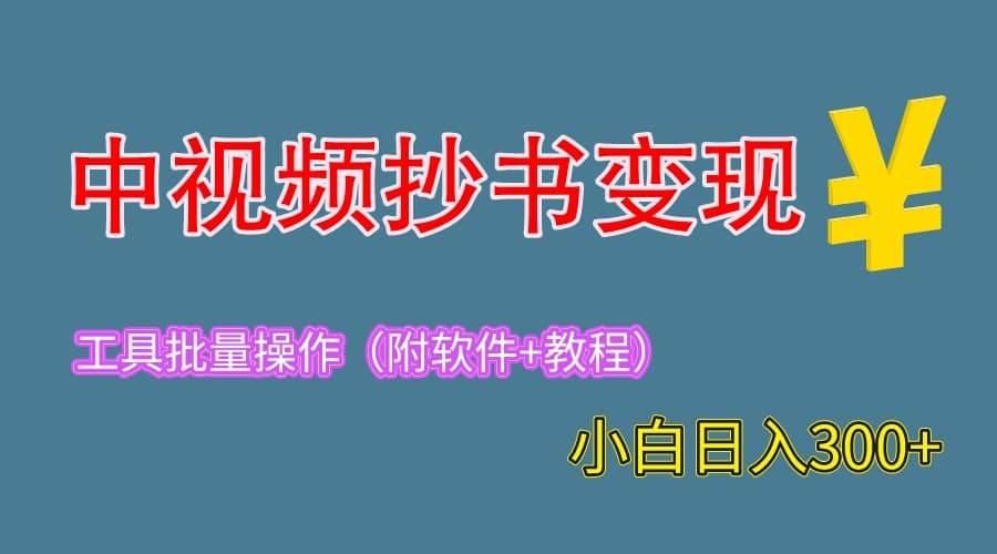 2023中视频抄书变现（附工具+教程），一天300+，特别适合新手操作的副业-学知网