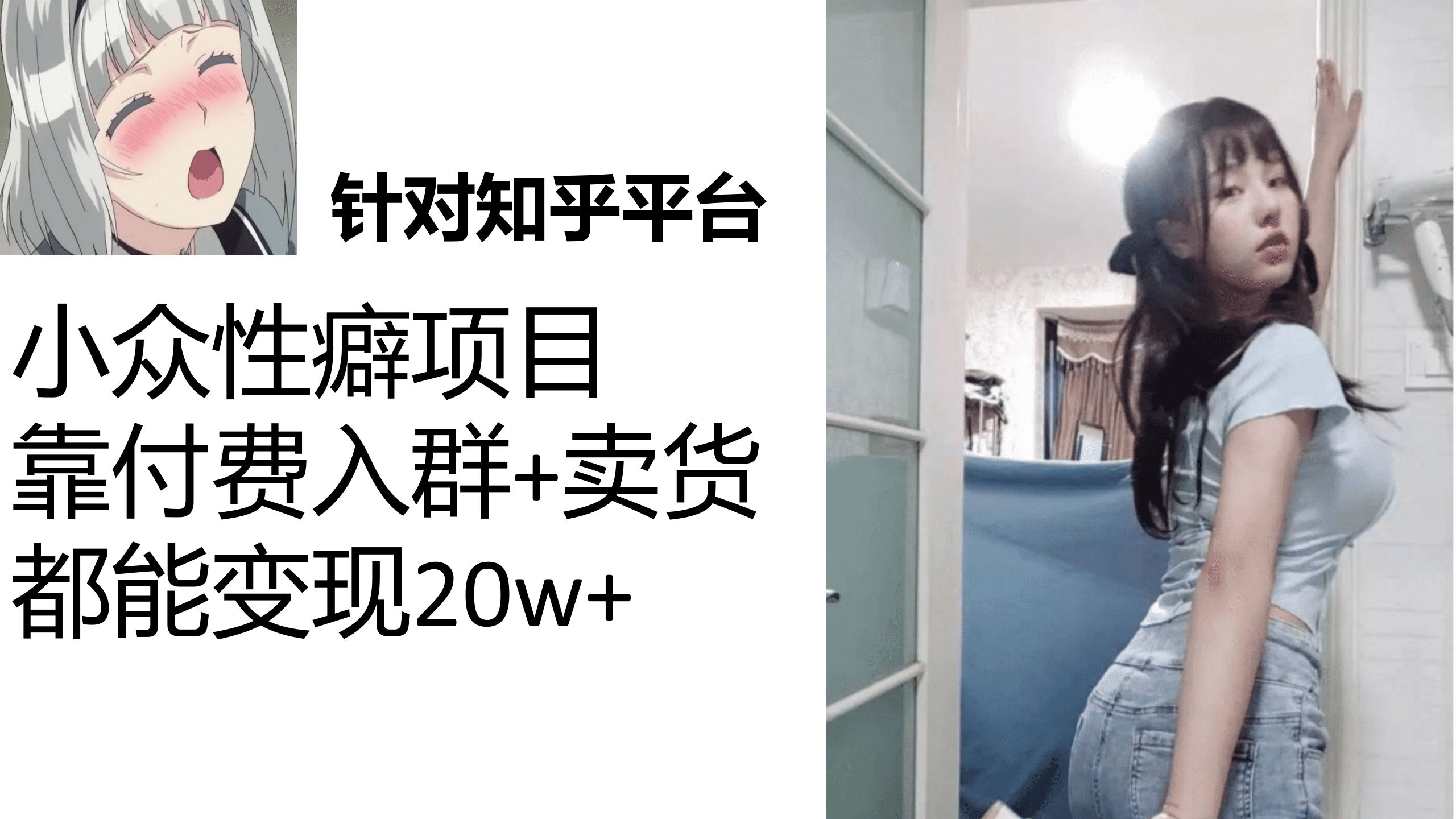 知乎小众性癖项目，Lsp的钱才是最好赚的，付费建群+卖货变现20w-学知网