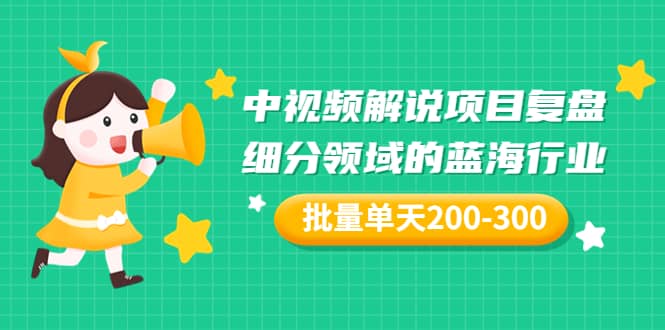 某付费文章：中视频解说项目复盘：细分领域的蓝海行业 批量单天200-300收益-学知网