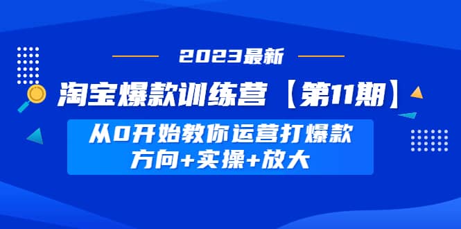 淘宝爆款训练营【第11期】 从0开始教你运营打爆款，方向+实操+放大-学知网