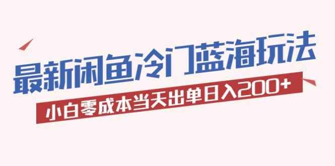 2023最新闲鱼冷门蓝海玩法，小白零成本当天出单日入200+-学知网