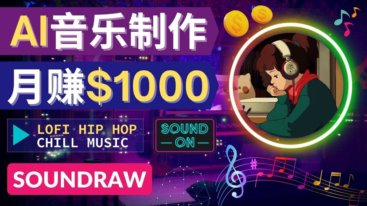 无需任何音乐基础： 使用AI软件制作Lofi Hip Hop Chill Music 月赚1000美元-学知网