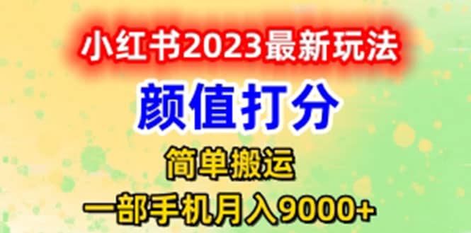 最新小红书颜值打分玩法，日入300+闭环玩法-学知网