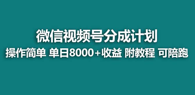 【蓝海项目】视频号分成计划，单天收益8000+，附玩法教程！可陪跑-学知网