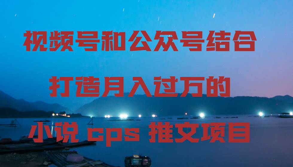 视频号和公众号结合打造月入过万的小说cps推文项目-学知网