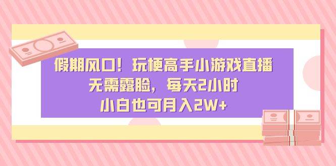 假期风口！玩梗高手小游戏直播，无需露脸，每天2小时，小白也可月入2W+-学知网