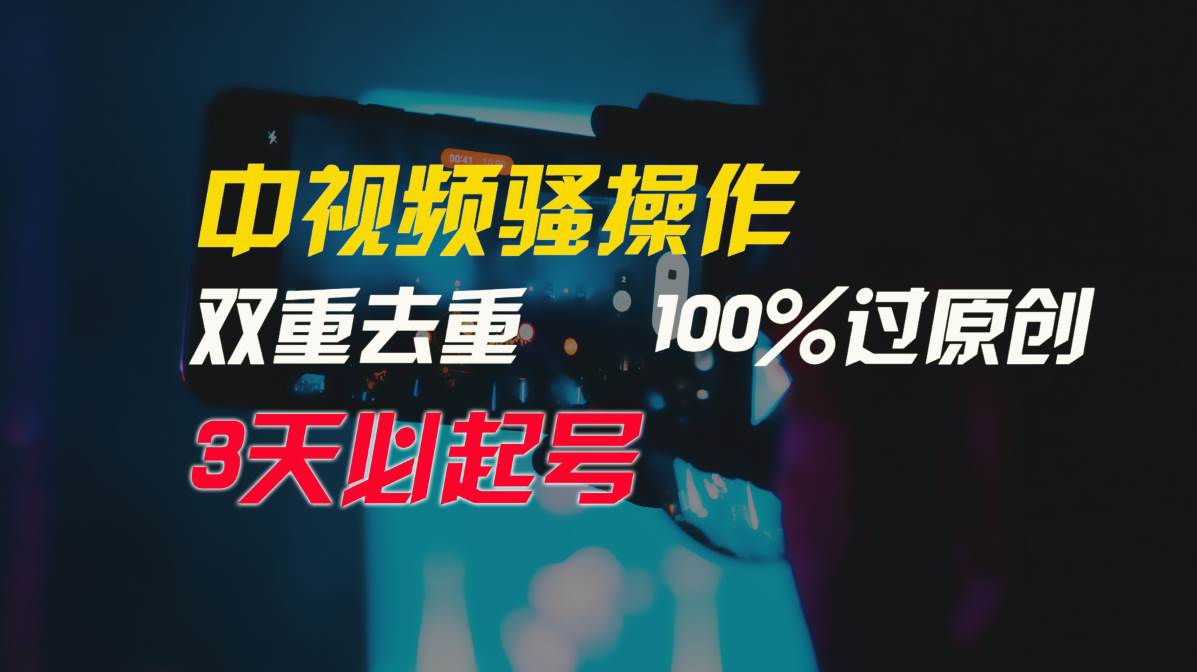 中视频骚操作，双重去重100%过原创，3天比必起号，简单无脑，月入3W+-学知网