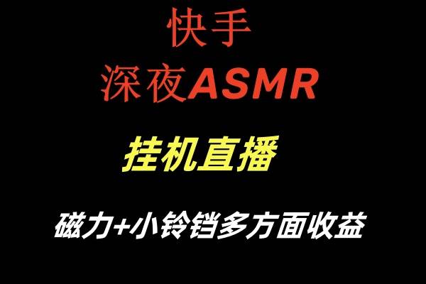 快手深夜ASMR挂机直播磁力+小铃铛多方面收益-学知网