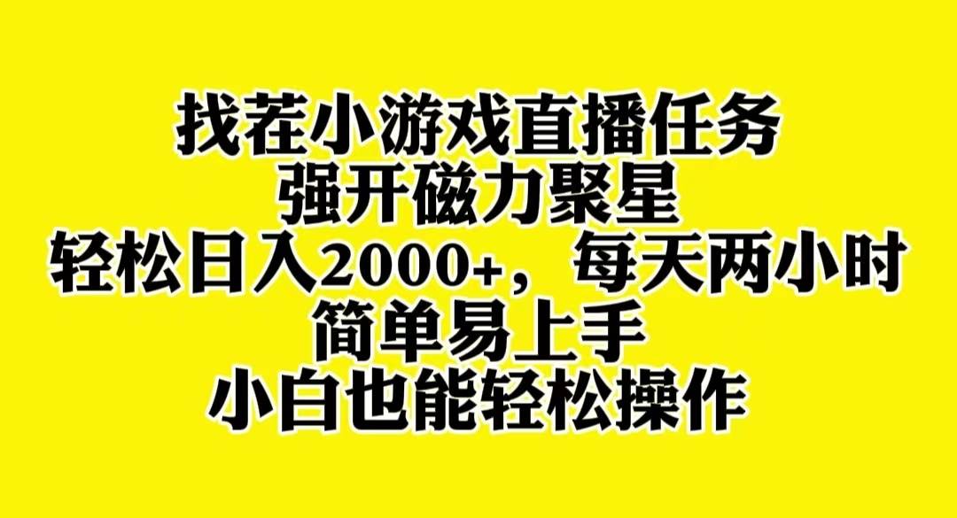 找茬小游戏直播，强开磁力聚星，轻松日入2000+，小白也能轻松上手-学知网