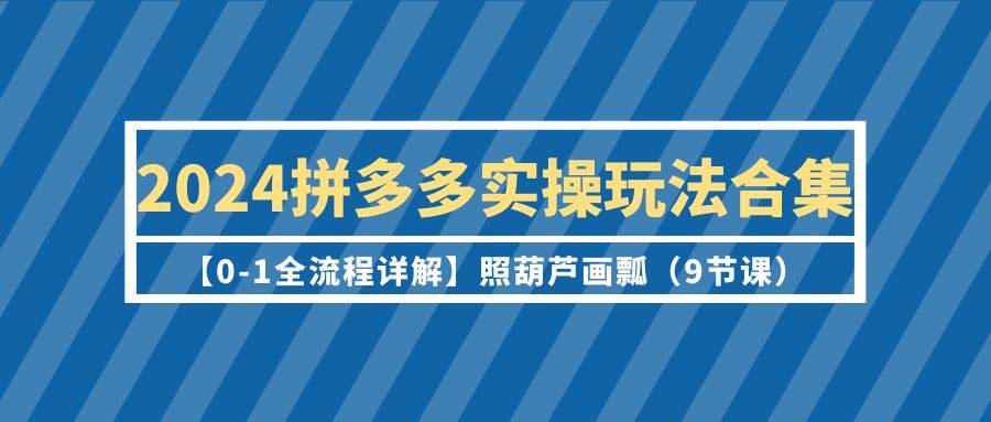 2024拼多多实操玩法合集【0-1全流程详解】照葫芦画瓢（9节课）-学知网