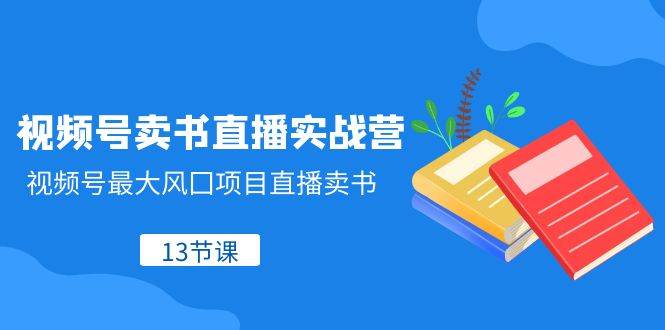 视频号-卖书直播实战营，视频号最大风囗项目直播卖书（13节课）-学知网