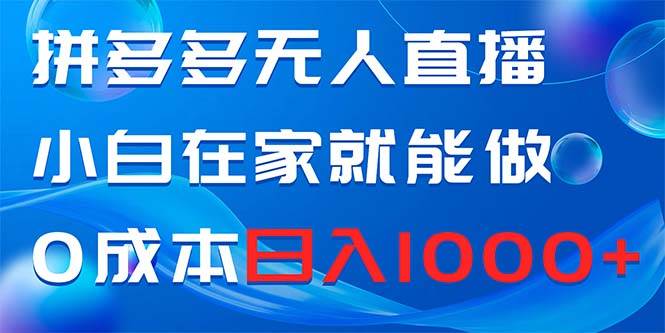 拼多多无人直播，小白在家就能做，0成本日入1000+-学知网