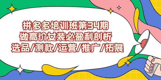 拼多多培训班第34期：做高价女装必盈利剖析  选品/测款/运营/推广/拓展-学知网