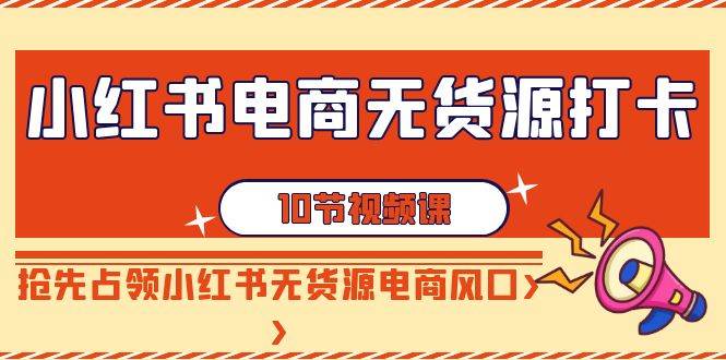 小红书电商-无货源打卡，抢先占领小红书无货源电商风口（10节课）-学知网