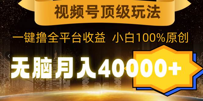 视频号顶级玩法，无脑月入40000+，一键撸全平台收益，纯小白也能100%原创-学知网