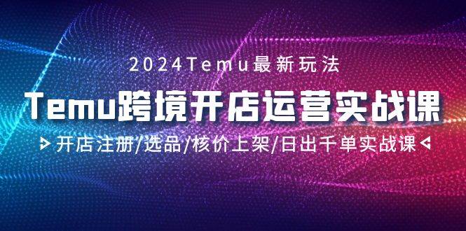 2024Temu跨境开店运营实战课，开店注册/选品/核价上架/日出千单实战课-学知网