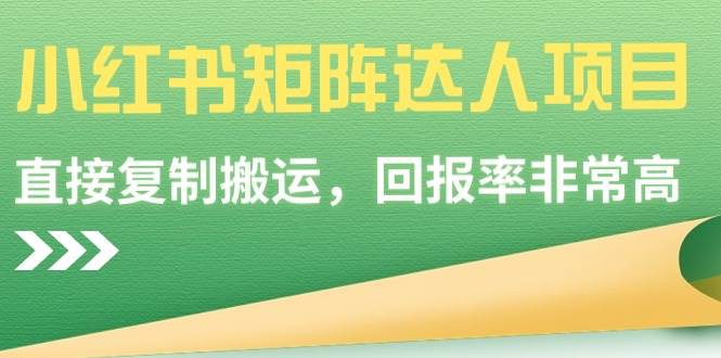 小红书矩阵达人项目，直接复制搬运，回报率非常高-学知网