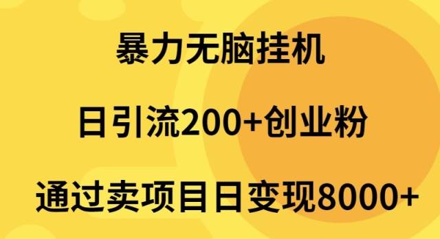 暴力无脑挂机日引流200+创业粉通过卖项目日变现2000+-学知网