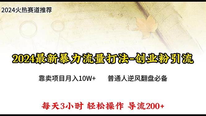 2024年最新暴力流量打法，每日导入300+，靠卖项目月入10W+-学知网