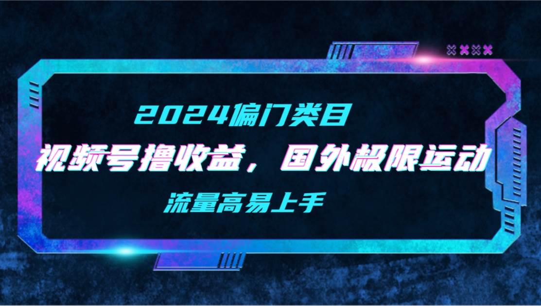 【2024偏门类目】视频号撸收益，二创国外极限运动视频锦集，流量高易上手-学知网