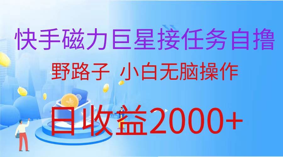 （蓝海项目）快手磁力巨星接任务自撸，野路子，小白无脑操作日入2000+-学知网