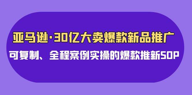 亚马逊30亿·大卖爆款新品推广，可复制、全程案例实操的爆款推新SOP-学知网