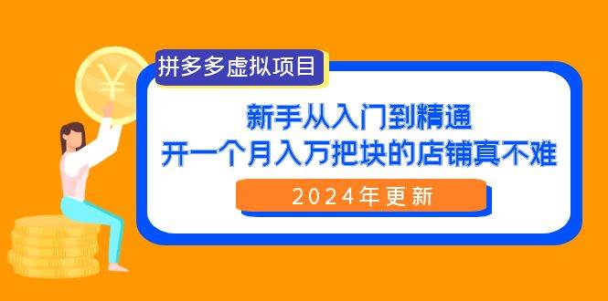 拼多多虚拟项目：入门到精通，开一个月入万把块的店铺 真不难（24年更新）-学知网