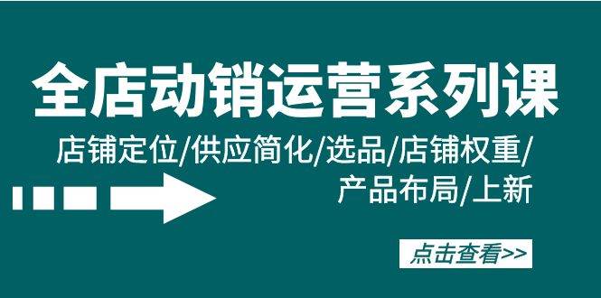 全店·动销运营系列课：店铺定位/供应简化/选品/店铺权重/产品布局/上新-学知网