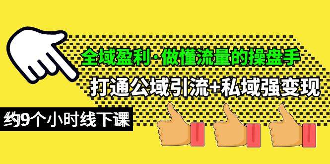 全域盈利·做懂流量的操盘手，打通公域引流+私域强变现，约9个小时线下课-学知网