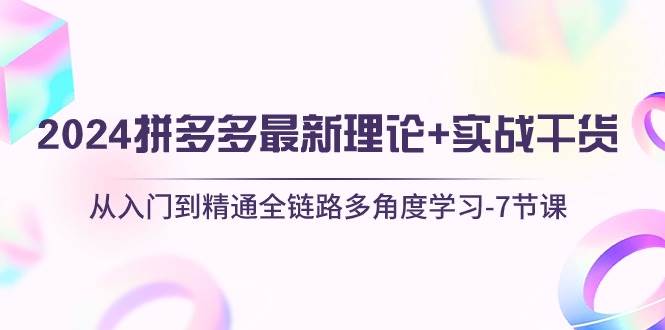 2024拼多多 最新理论+实战干货，从入门到精通全链路多角度学习-7节课-学知网