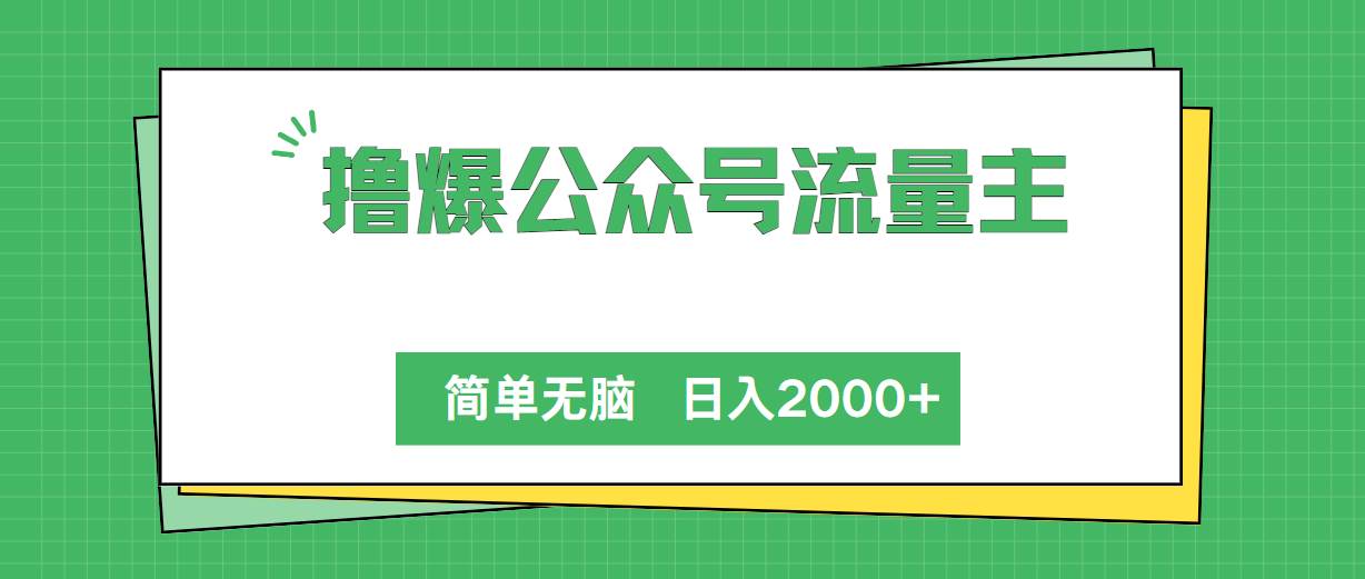 撸爆公众号流量主，简单无脑，单日变现2000+-学知网