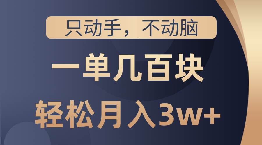 只动手不动脑，一单几百块，轻松月入3w+，看完就能直接操作，详细教程-学知网