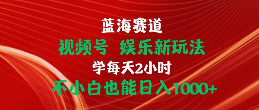 蓝海赛道视频号 娱乐新玩法每天2小时小白也能日入1000+-学知网