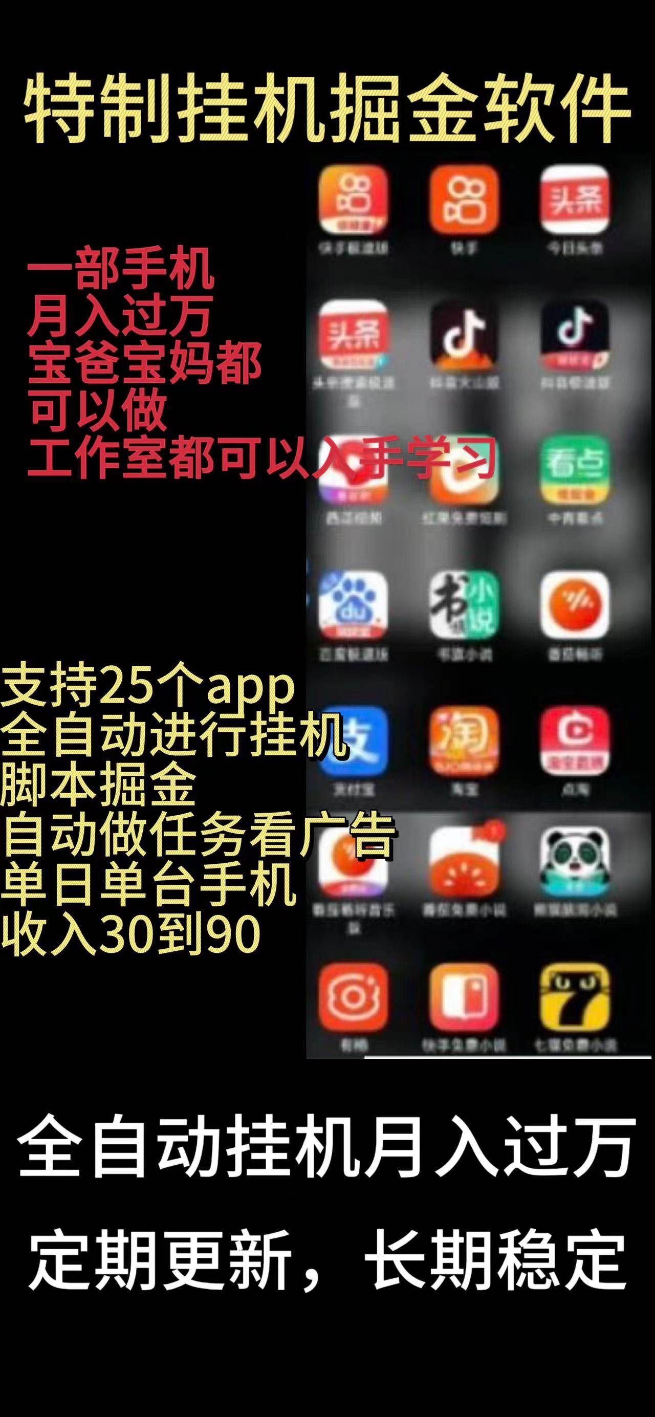 靠挂机月入过万，纯挂机适合宝爸宝妈学生党操作，24小时无脑挂机单机一…-学知网