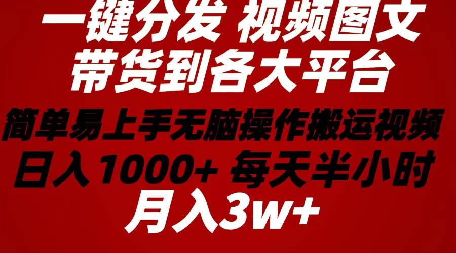 2024年 一键分发带货图文视频  简单易上手 无脑赚收益 每天半小时日入1…-学知网