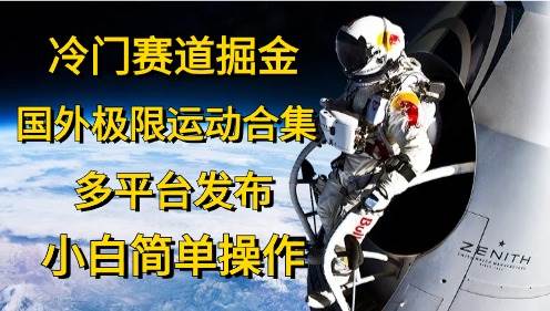 冷门赛道掘金，国外极限运动视频合集，多平台发布，小白简单操作-学知网