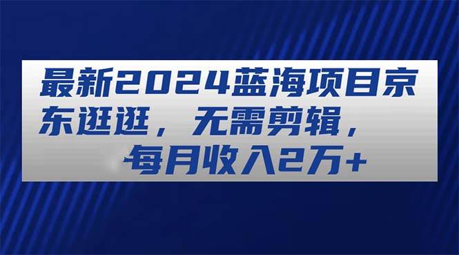 最新2024蓝海项目京东逛逛，无需剪辑，每月收入2万+-学知网