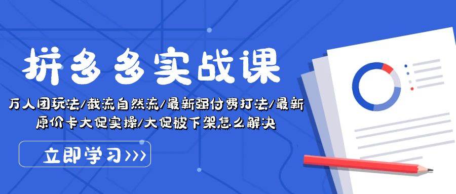 拼多多·实战课：万人团玩法/截流自然流/最新强付费打法/最新原价卡大促..-学知网