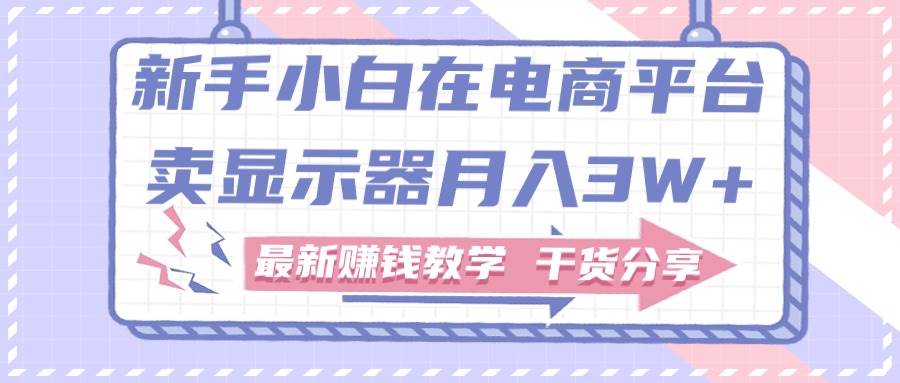 新手小白如何做到在电商平台卖显示器月入3W+，最新赚钱教学干货分享-学知网