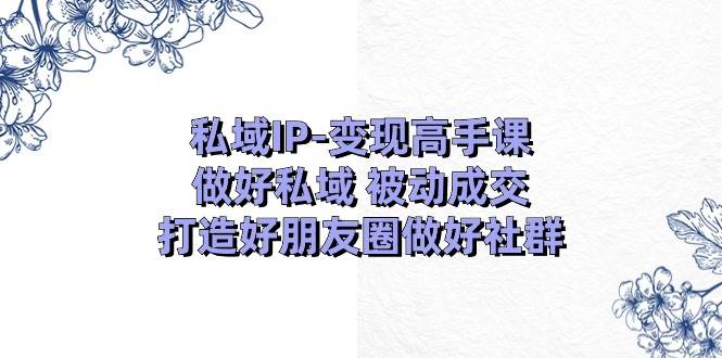 私域IP-变现高手课：做好私域 被动成交，打造好朋友圈做好社群（18节）-学知网