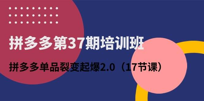 拼多多第37期培训班：拼多多单品裂变起爆2.0（17节课）-学知网