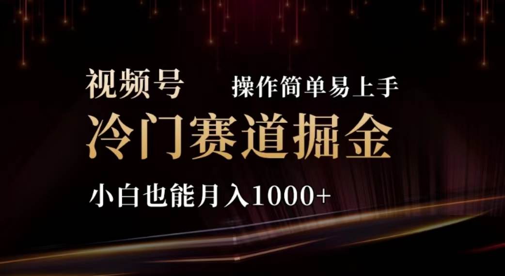 2024视频号冷门赛道掘金，操作简单轻松上手，小白也能月入1000+-学知网