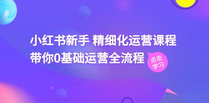 小红书新手 精细化运营课程，带你0基础运营全流程（41节视频课）-学知网