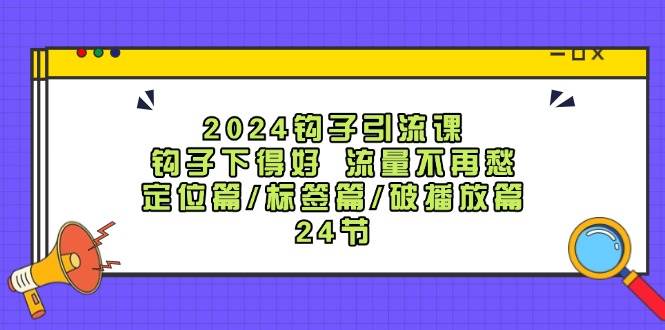 2024钩子·引流课：钩子下得好 流量不再愁，定位篇/标签篇/破播放篇/24节-学知网