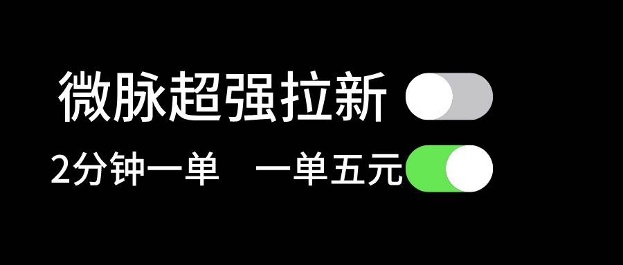 微脉超强拉新， 两分钟1单， 一单利润5块，适合小白-学知网