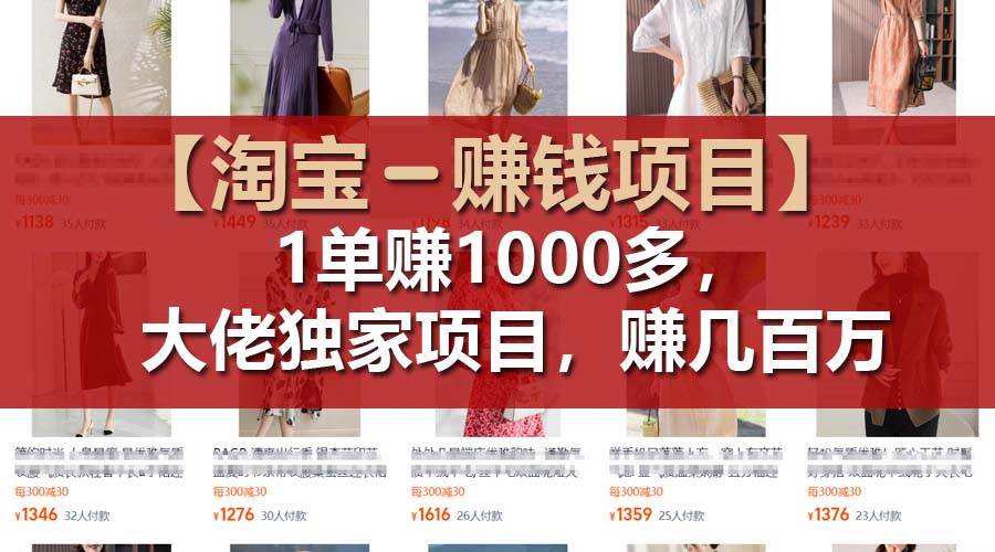 【淘宝赚钱项目】1单可赚1000多，大佬独家项目，年赚几百万-学知网