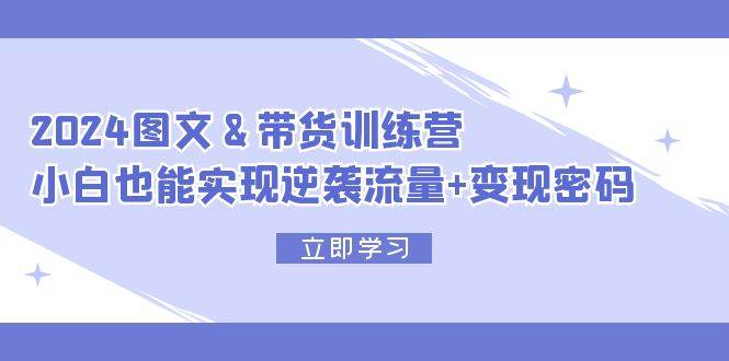 2024 图文+带货训练营，小白也能实现逆袭流量+变现密码-学知网